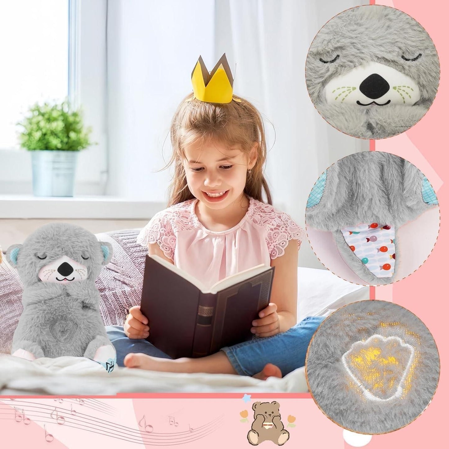 Breathing Plush Teddy Bear with Relaxing Music – Perfect Comfort Toy